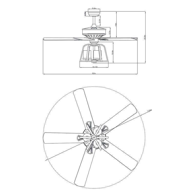 Nickel 52-inch 5-blade Ceiling Fan