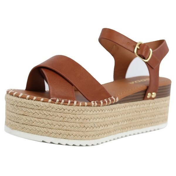 soda women's open toe halter ankle strap espadrille sandal