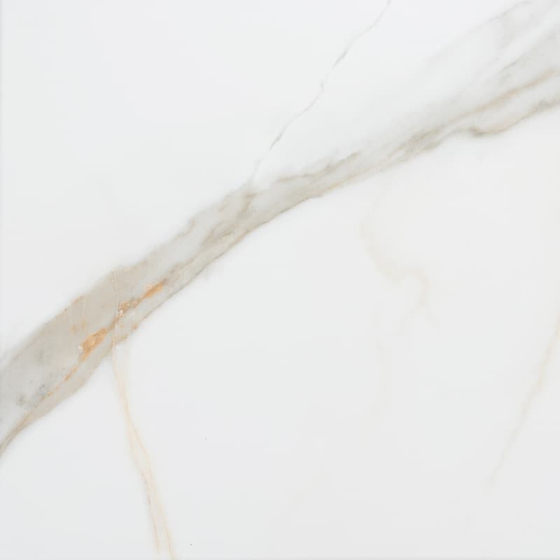 Chronos 13x13 White/ Gold Matte Marble Look Porcelain Tile - Floor, Wall