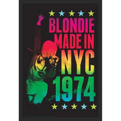 Blondie Made in NYC 1974 poster Non Flock Blacklight Framed Poster - 24 x 36 Inch