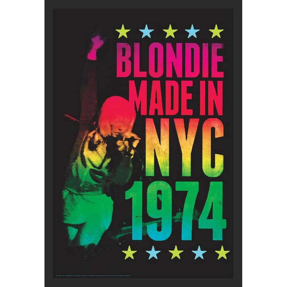 Blondie Made in NYC 1974 poster Non Flock Blacklight Framed Poster - 24 x 36 Inch