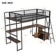 preview thumbnail 7 of 10, Twin Size Metal Loft Bed with Built-in Work Station, LED and Multiple Storage