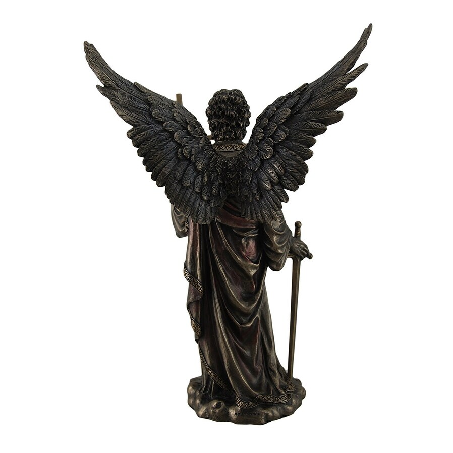 ANGEL Zadkiel Archangel of Freedom & Mercy Standing Holding Cross Staff
