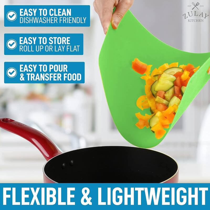 Zulay Kitchen Extra Thick Flexible Cutting Board Mats for Kitchen