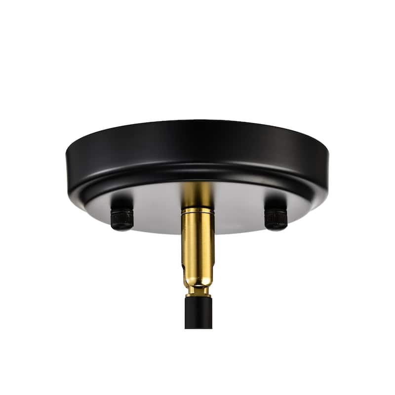 Oil Rubbed Bronze and Antique Gold 1-Light Clear Bowl Glass Pendant