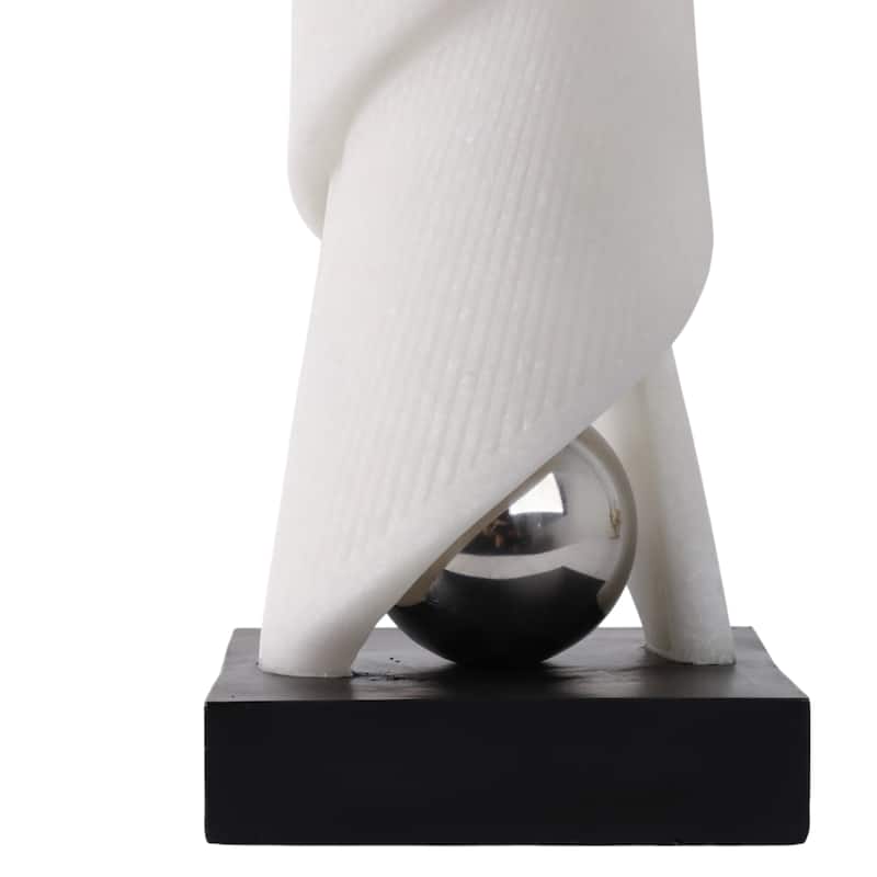 Polyresin Sculpture Modern Twist Design for Home Decor - 21" White - 6" x 6" x 20.5"