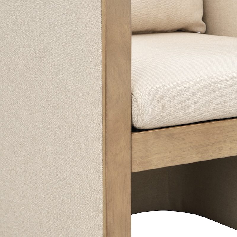 Christopher Knight Home Kest Rubberwood Fabric Dining Chair with Oversized Upholstered Comfort