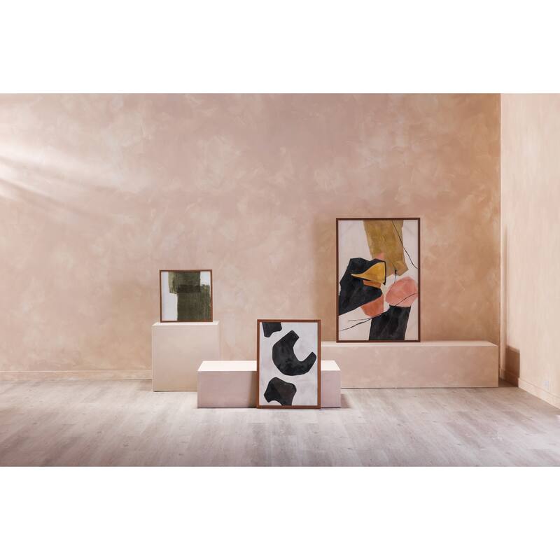 Aurelle Home Modern Brush Stroke Framed Painting