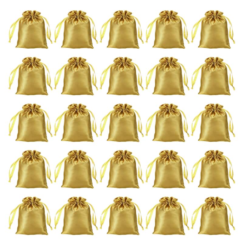 50Pcs 3"x4" Satin Bags Wedding Favor Bags Drawstring Gift Bags