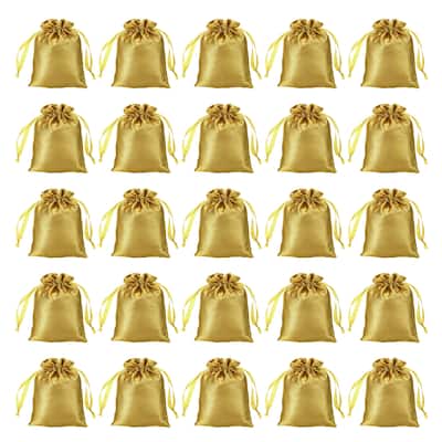 50Pcs 3"x4" Satin Bags Wedding Favor Bags Drawstring Gift Bags
