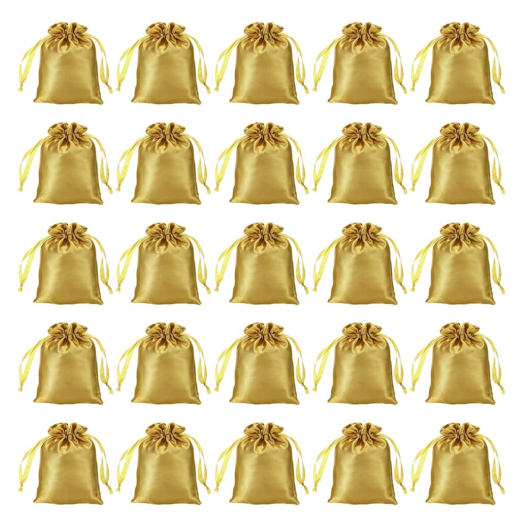 50Pcs 3"x4" Satin Bags Wedding Favor Bags Drawstring Gift Bags