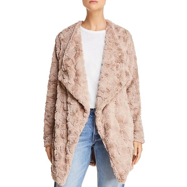 Shop Bb Dakota Womens Tucker Faux Fur Coat Winter Drape Front