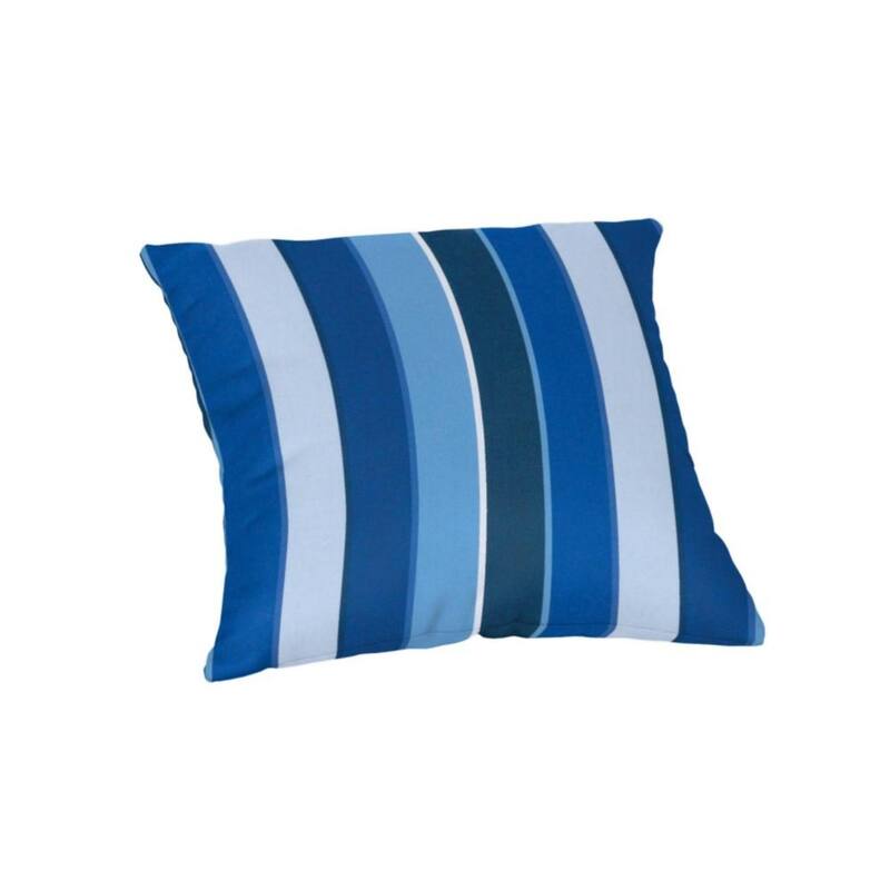 Sunbrella Stripe Fabric 1-Piece Indoor/Outdoor Square Throw Pillow, 18"W x 18"L