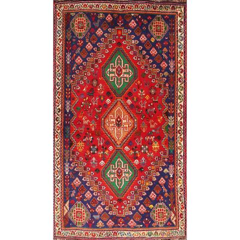 Vintage Vegetable Dye Tribal Abadeh Persian Area Rug Wool Hand-knotted - 3'7" x 5'6"