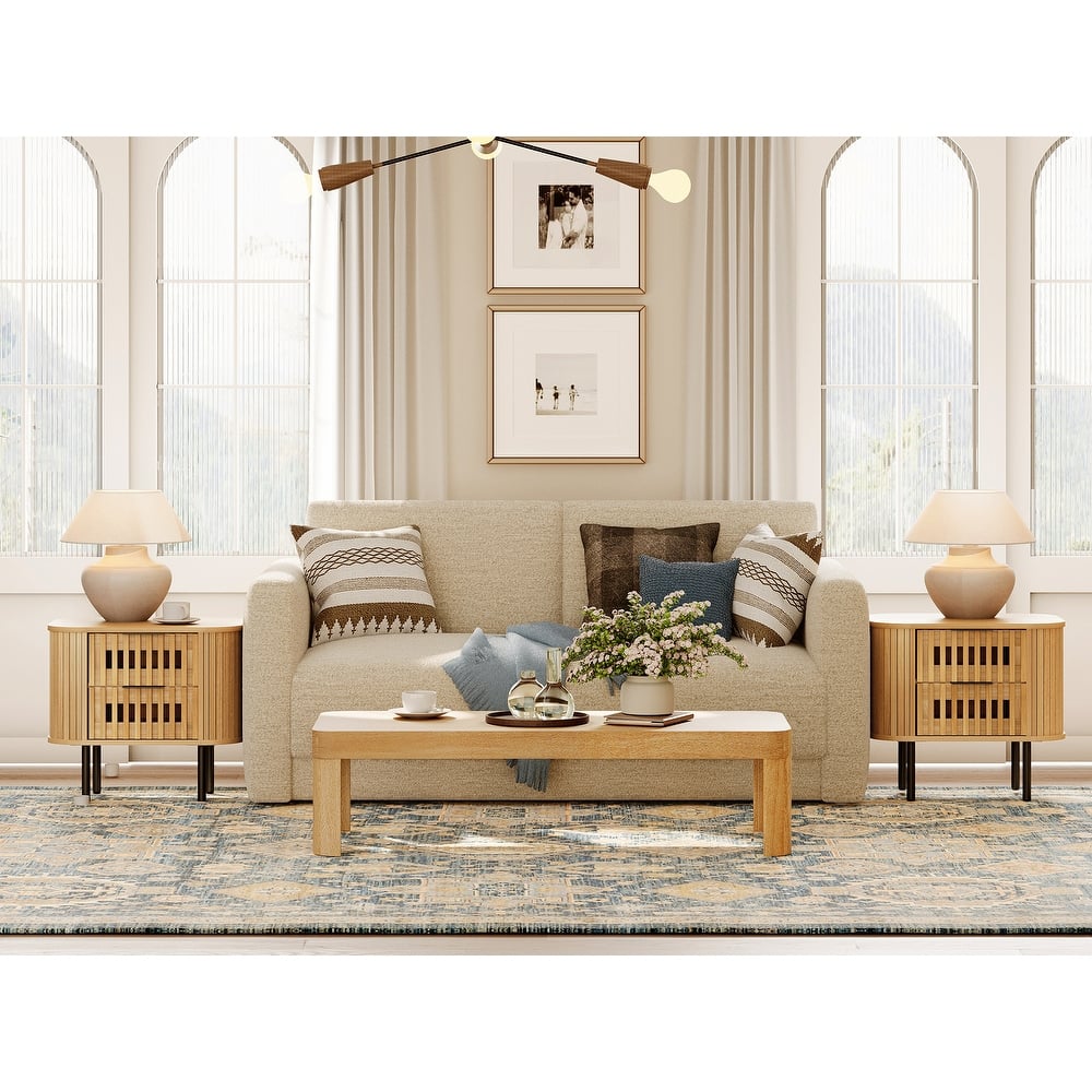 WAMPAT Fluted 2-Drawer Nightstand