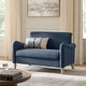 preview thumbnail 11 of 62, HULALA HOME Adika 51"W Farmhouse Striped Linen Upholstered Loveseat with Solid Wood Spindle Legs Slate-blue