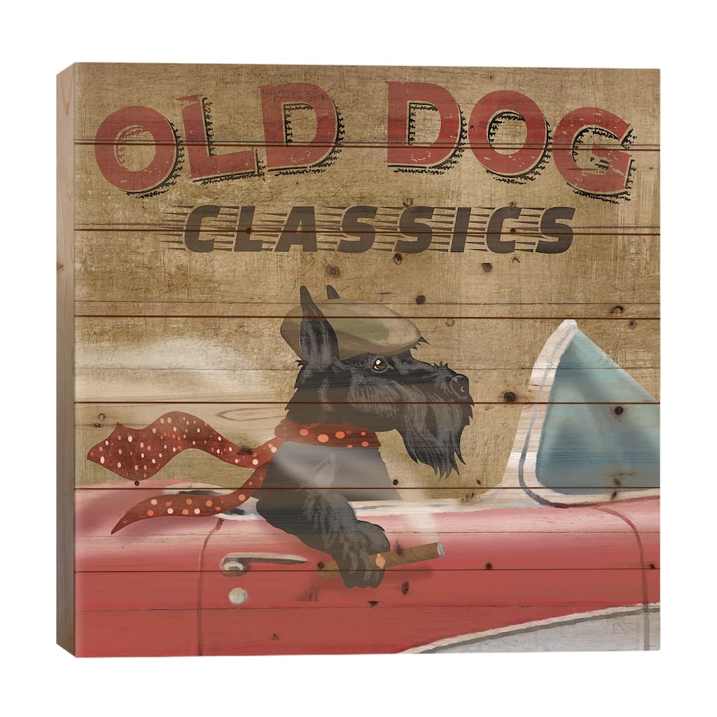 Old Dog Classics Print On Wood by Conrad Knutsen - Multi-Color