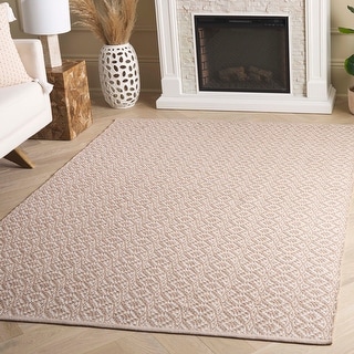 SAFAVIEH Handmade Flatweave Montauk Everly Casual Cotton Rug - Ivory/Beige - 4' x 6'
