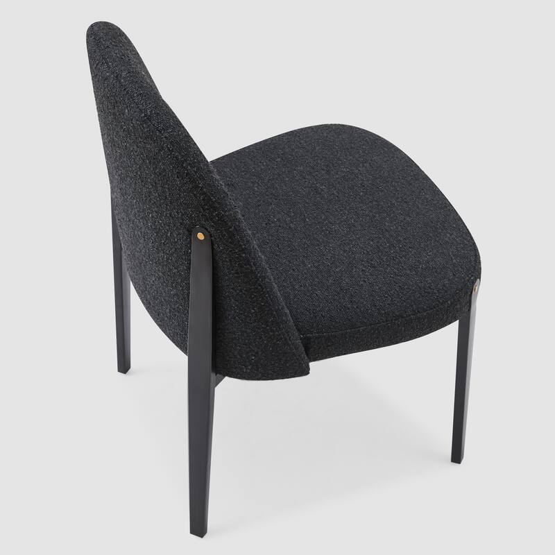 Morden Fort Boucle Dining Chairs with Black Steel Legs, Set of 2
