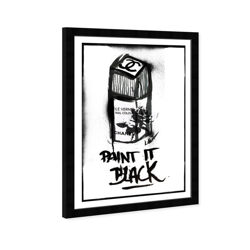 Wynwood Studio 'Paint it Black' Fashion and Glam Wall Art Framed Print Nail Polish - Black, White