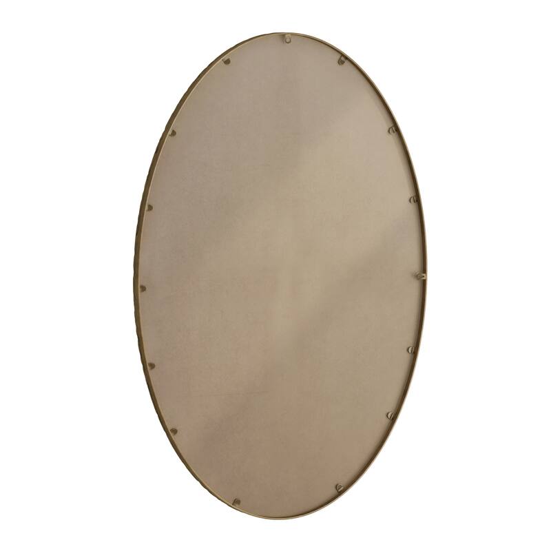 Iron Art Oval Retro Mirror - Antique Effect, Gold, Wall Hanging - Gold