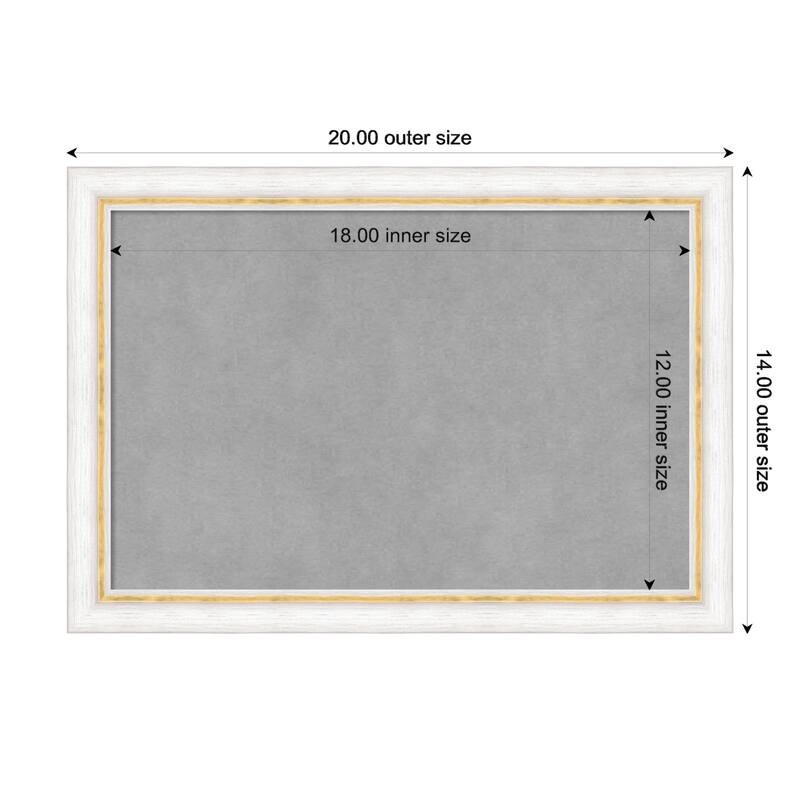 Amanti Art Morgan White Gold Framed Magnetic Board - Board Size 18x12
