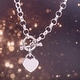 preview thumbnail 1 of 7, Miadora Sterling Silver Heart Toggle Necklace
