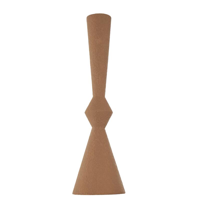 Brown Metal Art Deco Fluted Decorative Vase