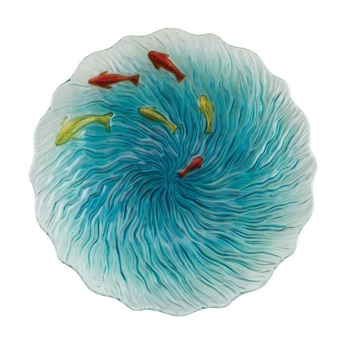 18" Birdbath with Decorative Stand - Coral