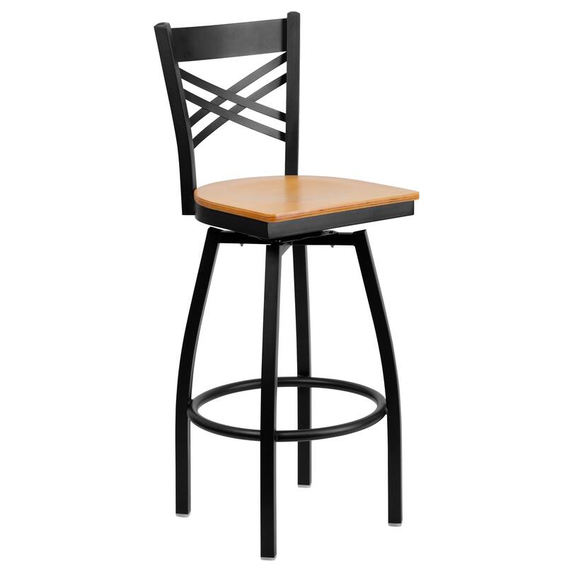 X'' Back Swivel Metal Barstool - 16.5"W x 20.5"D x 44.5"H