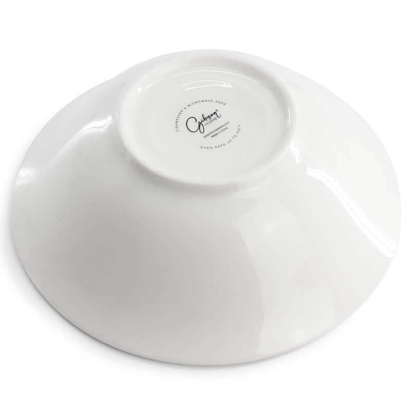 Gibson Home Wintercap 12 Piece Fine Ceramic Dinnerware Set in White