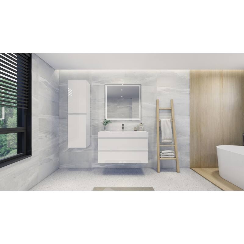 Baillie 42'' Wall-Mounted Vanity with Reinforced Acrylic Sink