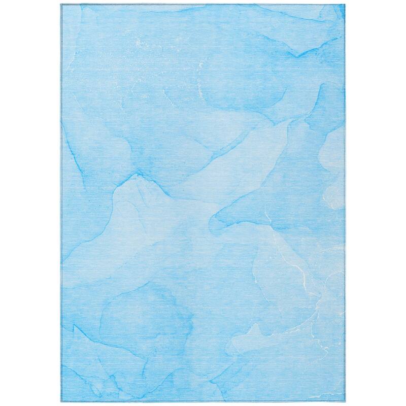 Machine Washable Indoor/ Outdoor Abstract Chantille Rug - Blue - 2'6" x 3'10"