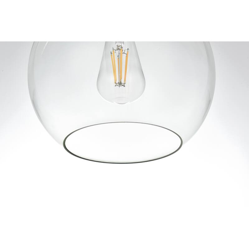 1-light Flush-mount Ceiling Fixture w/ 10-in. Spherical Clear Glass Shade