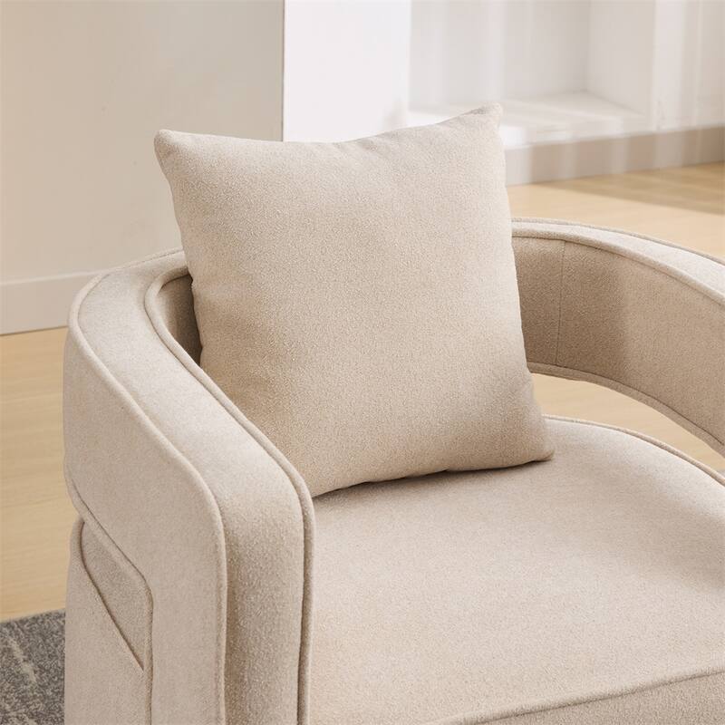 29.1" Swivel Accent Chair with Weathered Wood Base