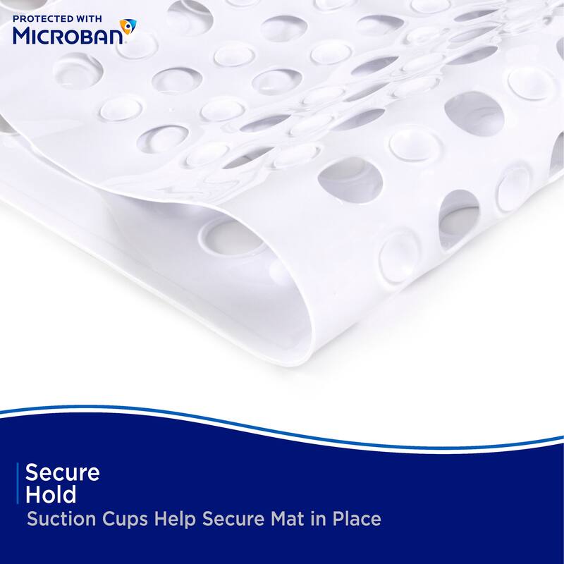 Kenney Microban Protected Vinyl Bath Mat, 27" L x 14.5" W