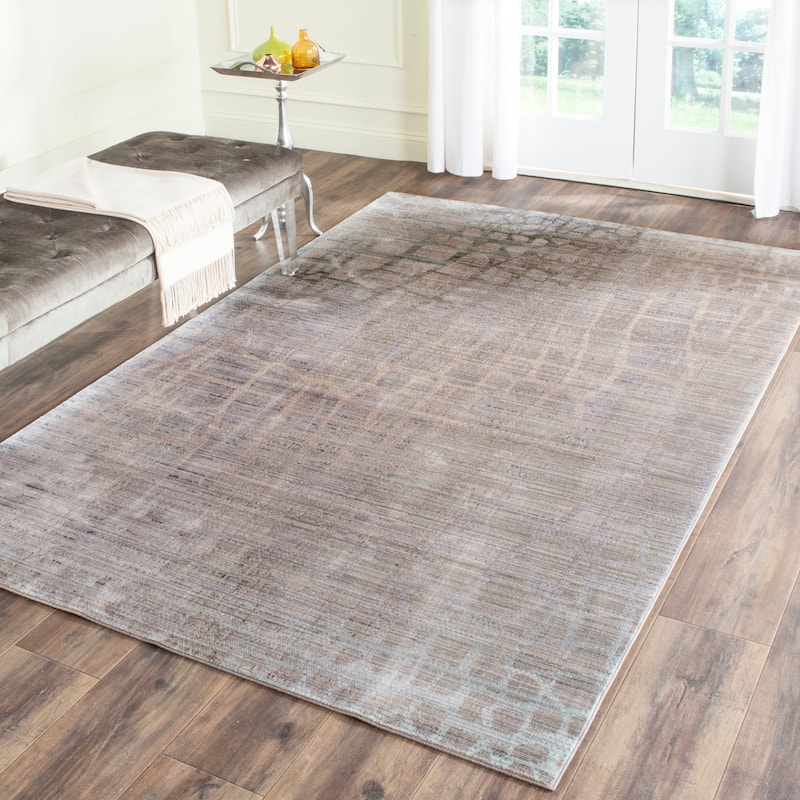 SAFAVIEH Valencia Nazila Distressed Vintage Boho Oriental Polyester Rug - 4' x 6' - Grey/Multi