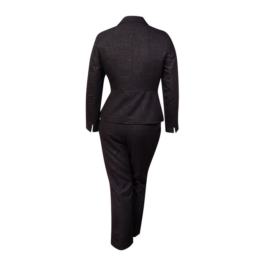 plus size black and white pants suit