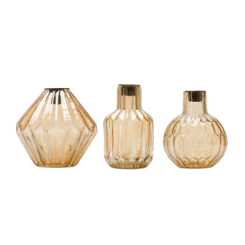 Glass Candle Holder (Set of 3) - Orange