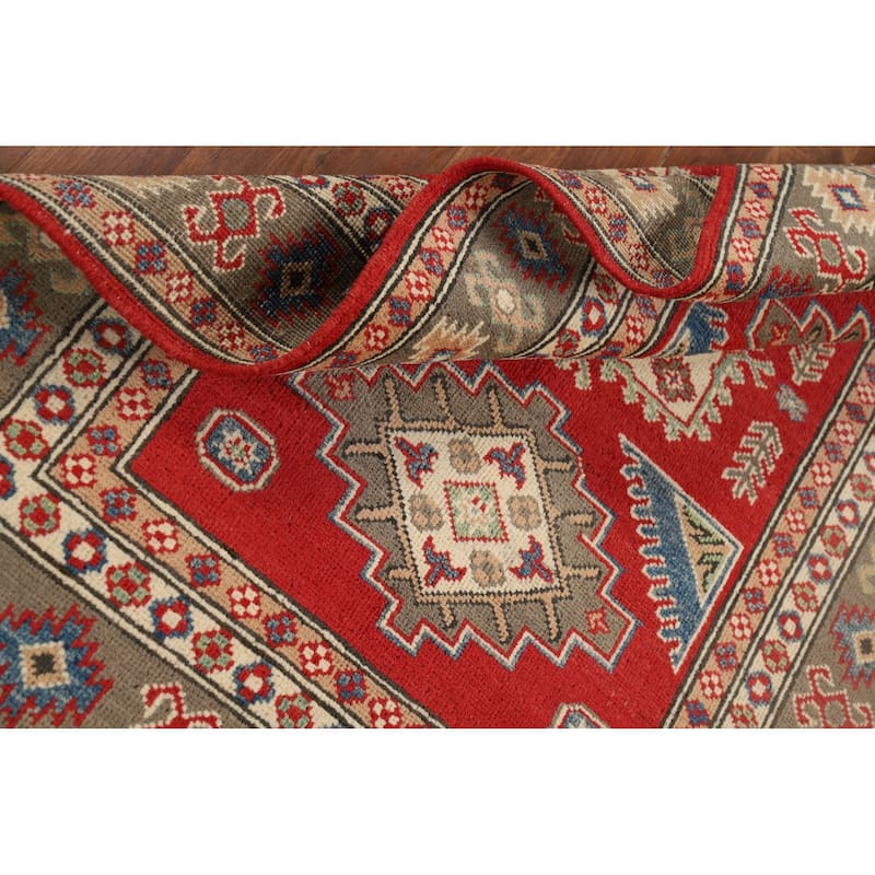 Kazak Foyer Rug Handmade Entryway Wool Carpet - 3'5" x 4'8"
