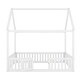 preview thumbnail 38 of 42, Fun House Platform Bed with Fence and Door, Wooden Floor Bed Frame with Roof, Distressed Washed Finish,for Kids Girls Boys