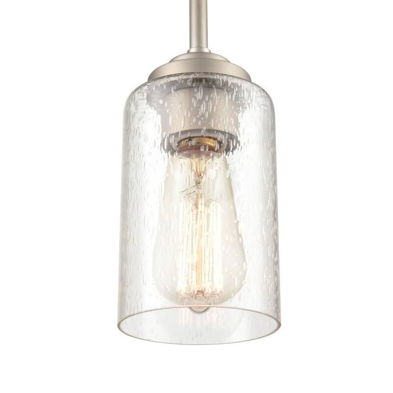 Millennium Lighting Moven 1 Light Mini-Pendant in Multiple Finishes with Seeded Glass Shade