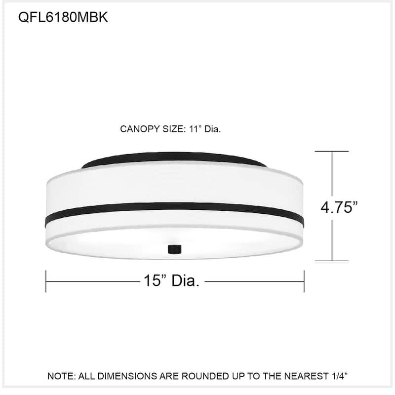 Belotte 3-Light Matte Black Flush Mount Light