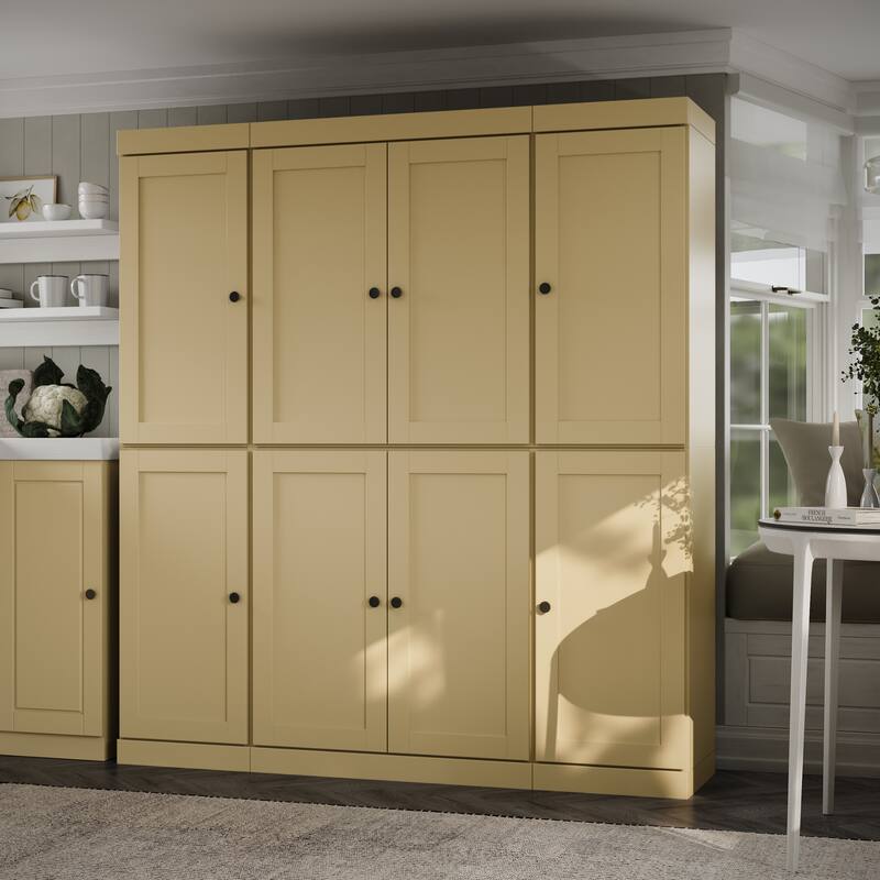 Palace Imports 100% Solid Wood 65" Pantry Cabinet with Shaker Doors, 2-Drawers and Adjustable Shelves