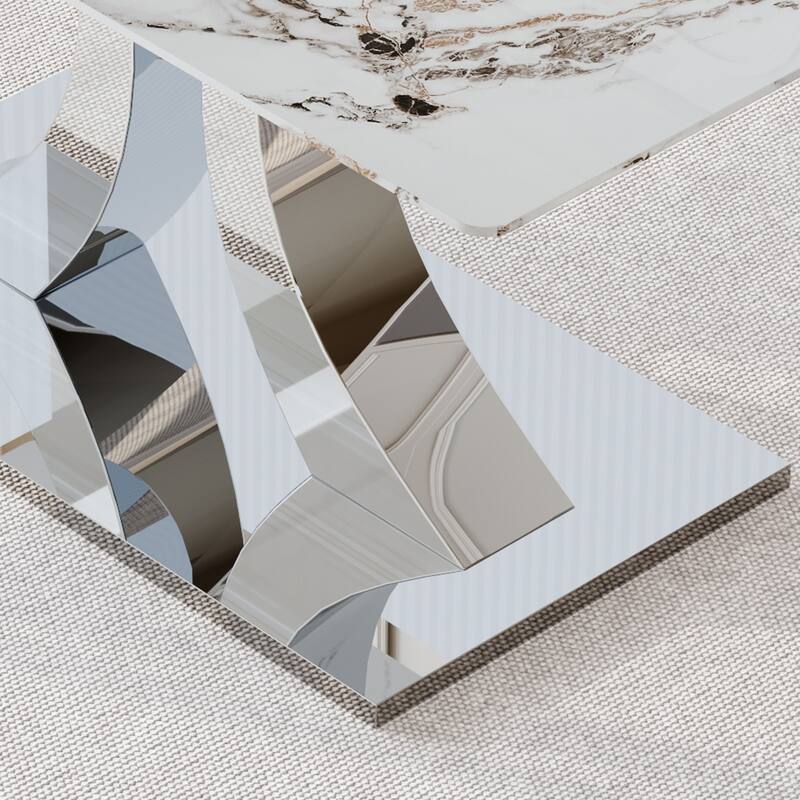 5-Piece Dining Table Set with 4 Upholstered Chairs, Kitchen Table Set with Tempered Glass Rock Top for Dining Room