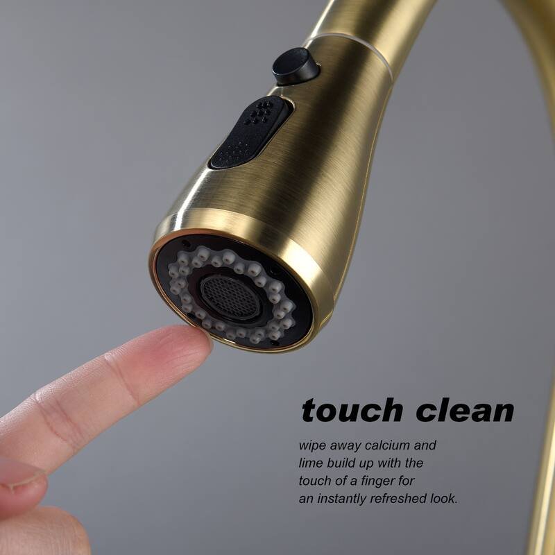 Kitchen Faucet with Pull Out Spraye in Brushed Gold - 16.5 inch