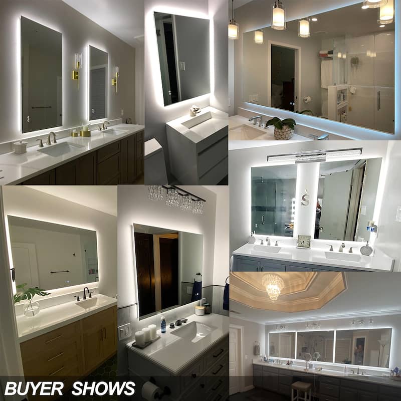 Frameless LED Backlit Anti-Fog Bathroom Vanity Mirror