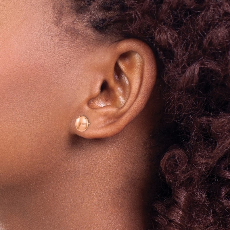 Curata 14k Rose Gold Polished 8mm Button Post Earrings