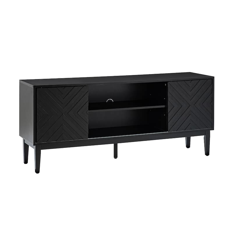Van Modern TV Stand for TVs up to 65" with Adjustable Shelves by HULALA HOME