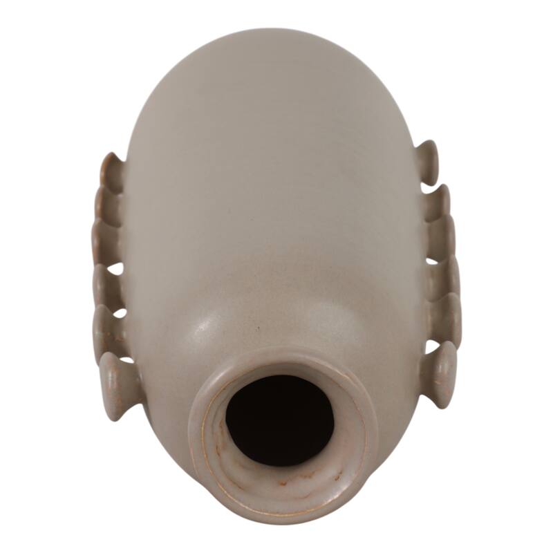 Stoneware Vase Unique Artistic Side Detailing Contemporary Home Decor